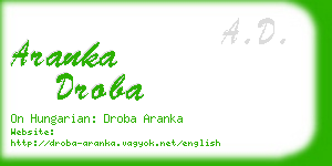 aranka droba business card